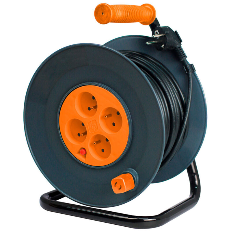 Enrouleur Zenitech HO5VV-F 4 prises 3G1,5 40m + coupe-circuit