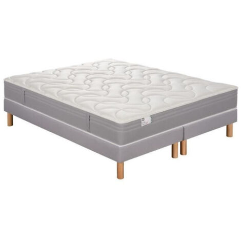 Ens L INDISPENSABLE 160x200 matelas H26 ressort ensachés, ferme, 2 sommiers