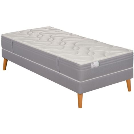 Ens L INDISPENSABLE 90x190 matelas H26 ressort ensachés, ferme, sommier