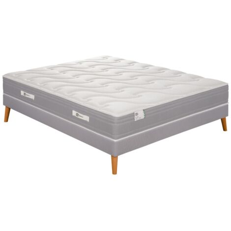 Ens LE PUISSANT 140x190 matelas H25 ressort ensachés, mi-ferme, sommier