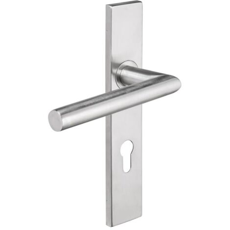 Ens poignee inox 304 ent 195 mm a bout carre + 1 plaque vis inv beq angle vif - version : cdt - ITAR