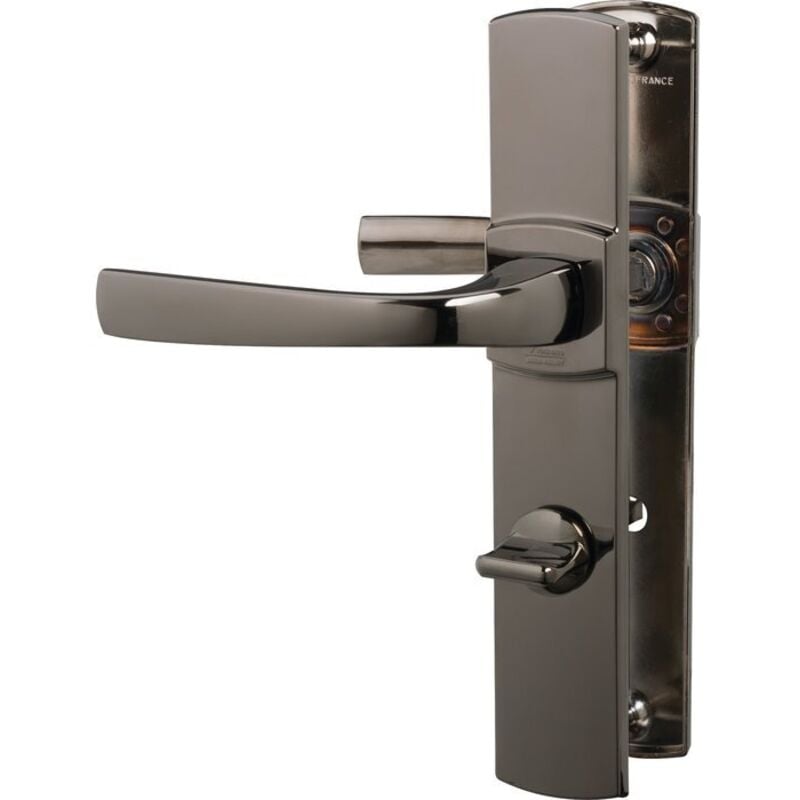 Vachette - Béquille double sur plaque 165 mm ligne Muze chromé diamant noir condamnation