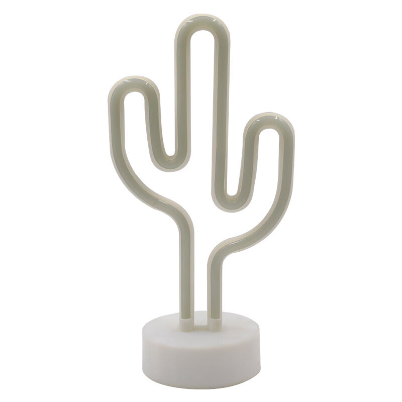 Enseigne au néon LED Night Cactus Shape Room Sign Decoration USB Powered with Base