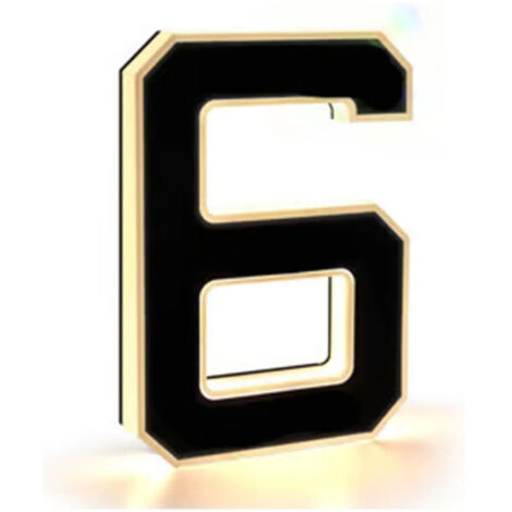 Enseigne extérieure lumineuse avec numéro de porte et adresse.