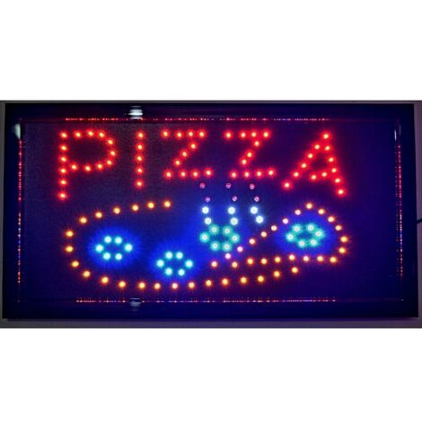 TRADE SHOP TRAESIO Enseigne Led Avec Lettrage Pizza Pour Pizzeria Restaurant Bar Vitrine