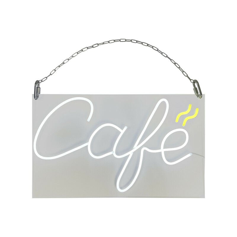 Enseigne lumineuse led intérieur 'Café' en plexi avec batterie 9 800 mAh - Fabrication française