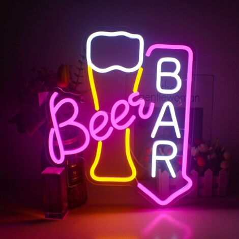Enseignes lumineuses au néon pour décoration murale, bar à bière, pub, bar à bière, décoration intérieure, boutique, discothèque