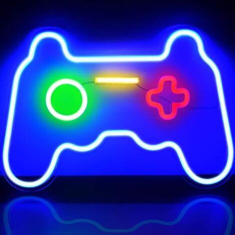 Enseignes lumineuses LED néon pour jeux vidéo, décoration murale, style R