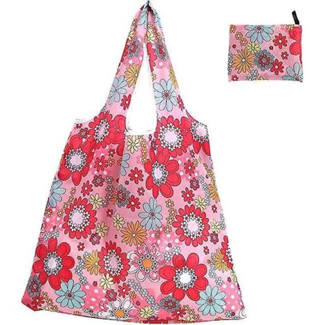 ensemble 1 Pice De Grands Sacs Main Pliables (fleurs Roses)