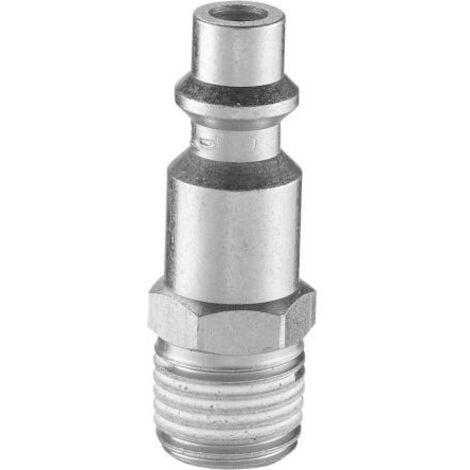 Embout pour raccords rapides pneumatiques PREVOST, Filetage vers Mâle G 1/4 Mâle 1/4pouces ISO B6 en Acier traité ( Prix pour Sachet de 2 )