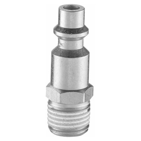 Embout pour raccords rapides pneumatiques PREVOST, Filetage vers Mâle G 1/4 Mâle 1/4pouces ISO B6 en Acier traité ( Prix pour Sachet de 2 )