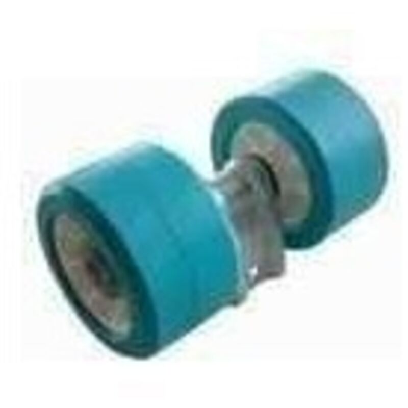 Ensemble 2 galets turquoise diam 100 sur chandelle 40 pour remorque mecanorem