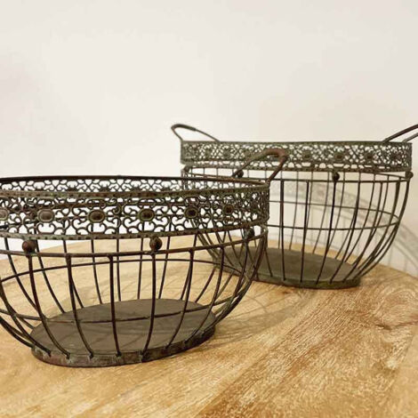 Ensemble 2 paniers fer 46x29x26cm