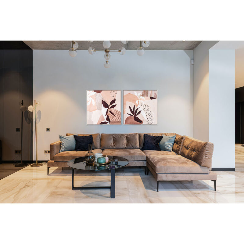 Ensemble 2 tableaux peinture à l'huile sur toile, peinte avec cadre en bois - Longueur 160 x Profondeur 5 x Hauteur 80 cm