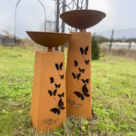 Ensemble 2 vasques plantes papillons 36x82cm