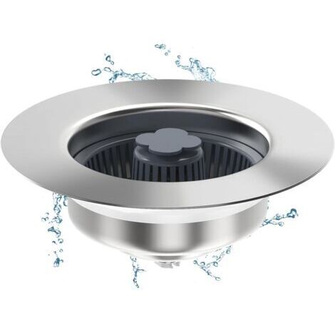 Ensemble 3 en 1 de bonde et crépine pour évier de cuisine, bonde escamotable en acier inoxydable SUS304 avec panier, bouchon d'évier à vidange rapide