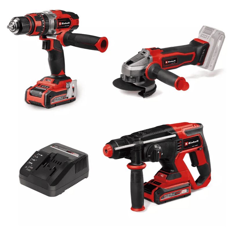 Einhell Pack 3 outils perceuse meuleuse perforateur 2x3.0Ah 4257242
