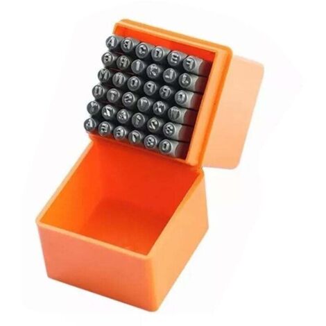 Ensemble 37 Pièces Timbres Acier 26 Lettres 9 Chiffres Symbole Cœur Poinçon Métal Portable Cuir