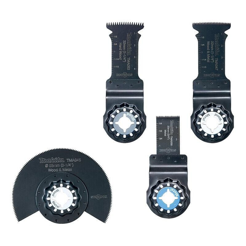 Makita - Ensemble 4 accessoires pour bois et métaux Starlock
