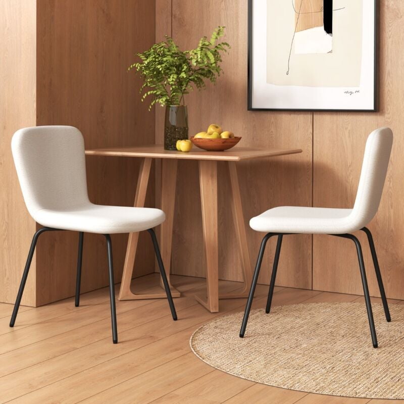 Design In - Ensemble 4 Chaises Salle à Manger Rembourrées Moderne Métal Blanc CW30587