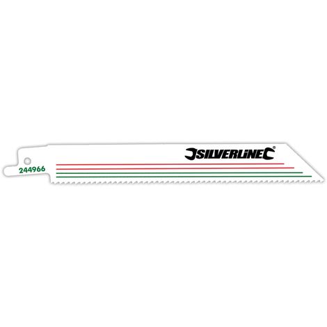 ENSEMBLE 5 LAMES DE SCIE SABRE 10 TPI BI-MÉTAL 150 MM SILVERLINE 244966