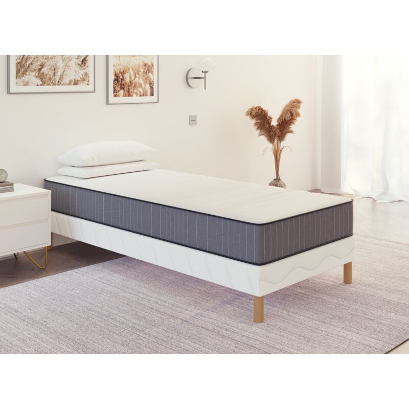 Awan - Ensemble 90x190 sommier tapissier + Matelas en mousse 20 cm - awan