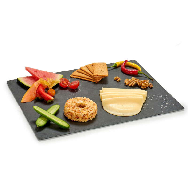 Bigbuy - Plateau à hors-d'œuvre monolit en ardoise, 30 x 40 cm
