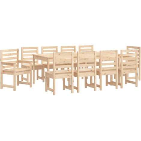 Ensemble à manger de jardin 11 pcs bois massif de pin vidaXL