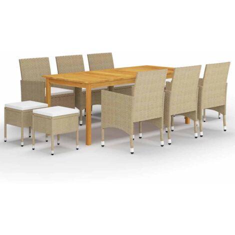 Ensemble à manger de jardin 11 pcs-Salon de jardin Beige