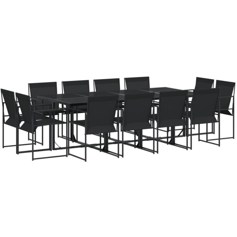 Vidaxl - Ensemble à manger de jardin 13 pcs noir textilène