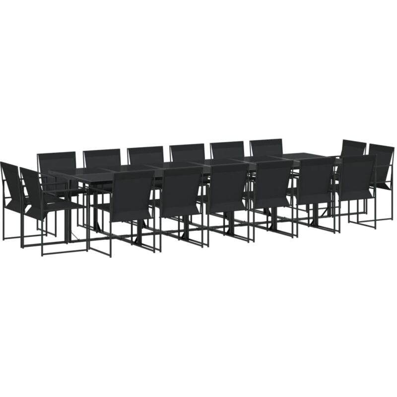 Vidaxl - Ensemble à manger de jardin 17 pcs noir textilène