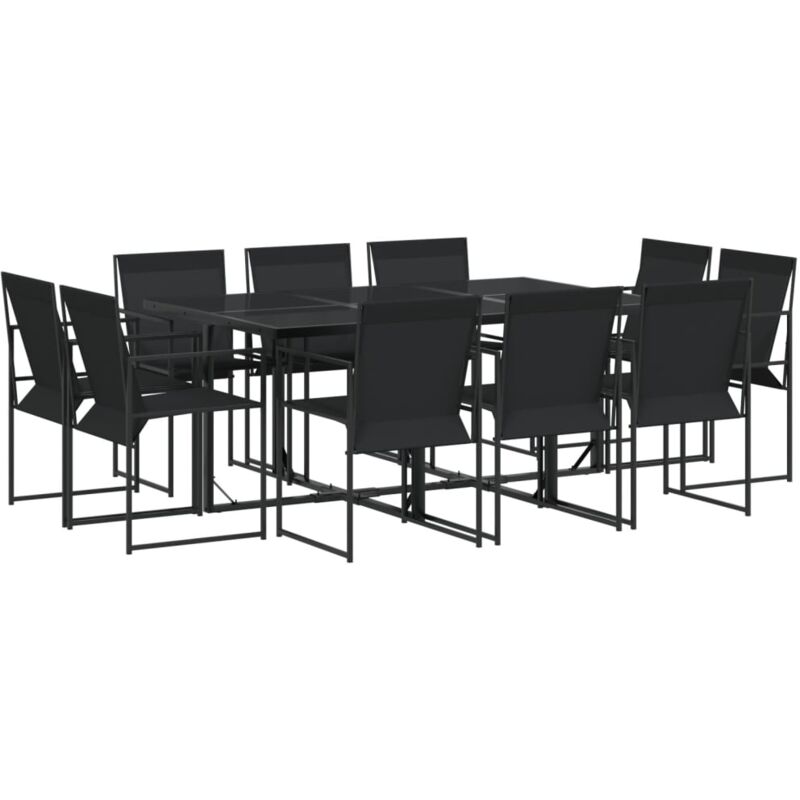Vidaxl - Ensemble à manger de jardin 11 pcs noir textilène