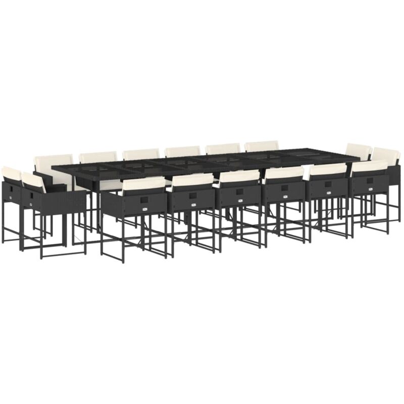 Vidaxl - Ensemble à manger de jardin 17 pcs coussins noir résine tressée