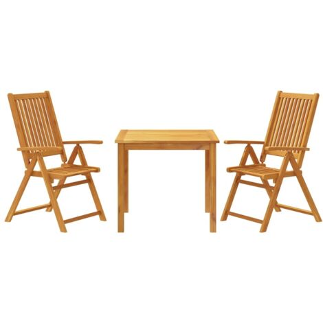 Ensemble à manger de jardin 3 pcs Bois d'acacia solide
