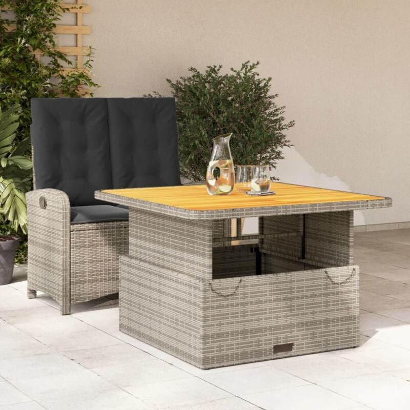 Vidaxl - Ensemble à manger de jardin et coussins 2 pcs gris rotin