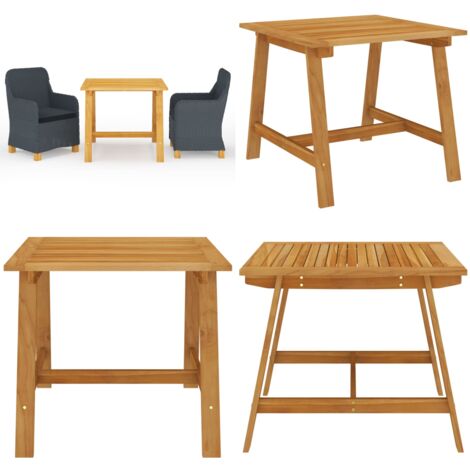Ensemble à manger de jardin 3 pcs Gris foncé - Salon De Jardin - Mobilier De Jardin - Table De Jardin - Chaises De Jardin - Acacia - Home & Living