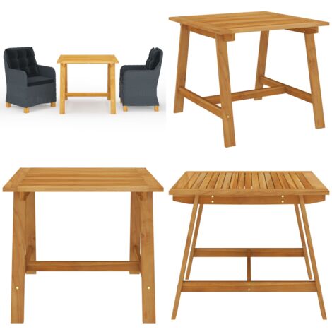Ensemble à manger de jardin 3 pcs Gris foncé - Table De Jardin - Salon De Jardin - Mobilier De Jardin - Set De Table - Meubles D'extérieur - Home & Living