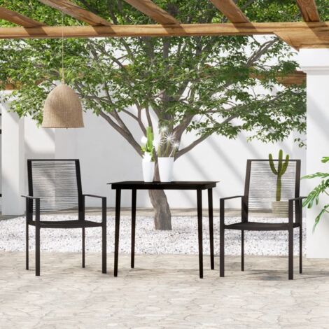 Ensemble à manger de jardin 3 pcs-Salon de jardin-Ensemble repas d'extérieur Noir 935603