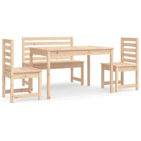 Ensemble à manger de jardin 4 pcs  Mobilier de jardin bois massif de pin