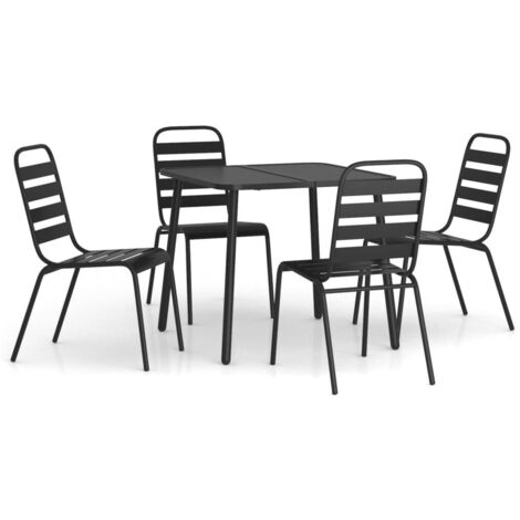 Ensemble à manger de jardin 5 pcs anthracite acier
