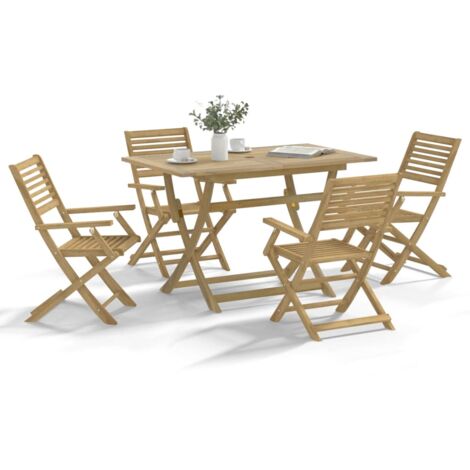 Ensemble à manger de jardin 5 pcs Bois d'acacia solide vidaXL