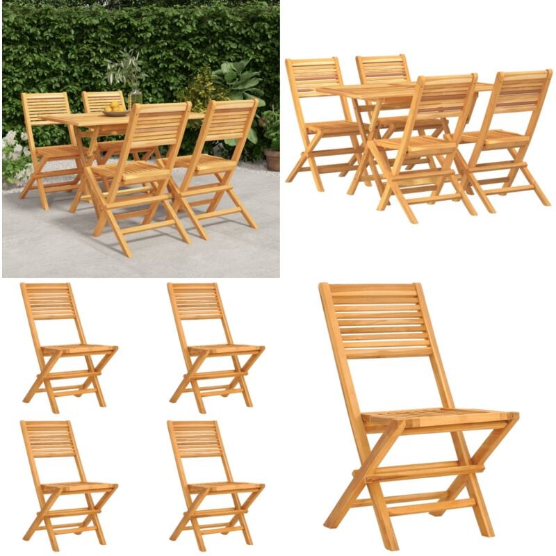 Ensemble à manger de jardin 5 pcs Bois de teck massif - Salon De Jardin - Mobilier De Jardin - Table De Jardin - Chaises De Jardin - Bois De Teck