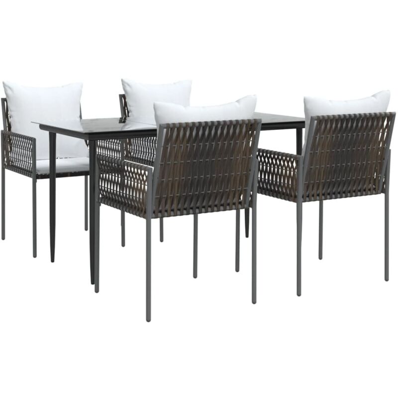 Vidaxl - Ensemble à manger de jardin 5 pcs coussins résine tressée acier