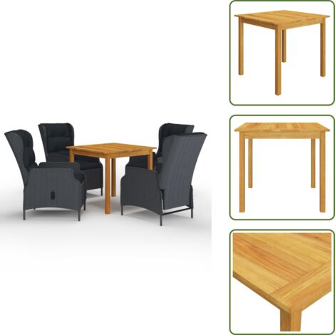 Ensemble à manger de jardin 5 pcs Gris foncé - Salon De Jardin - Mobilier De Jardin - Set De Jardin - Table De Jardin - Chaises De Jardin