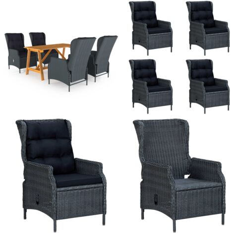 Ensemble à manger de jardin 5 pcs Gris foncé - Salon De Jardin - Mobilier De Jardin - Set De Jardin - Table De Jardin - Chaises De Jardin - Home & Living