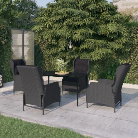Ensemble à manger de jardin 5 pcs-Salon de jardin Gris foncé 236033