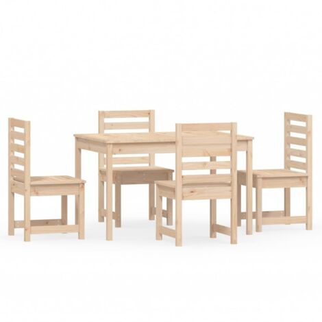 Ensemble à manger de jardin 5 pcs，Salon de jardin bois massif de pin CFW56526