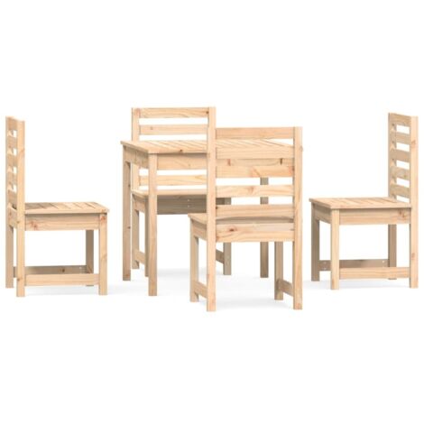 Ensemble à manger de jardin 5 pcs，Salon de jardin bois massif de pin CFW89483