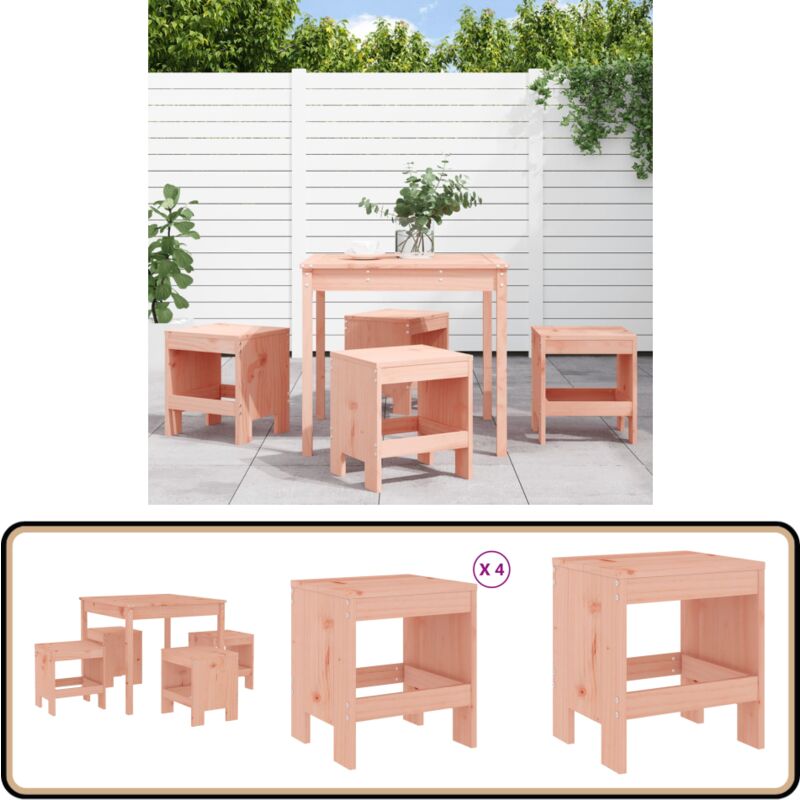 Ensemble à manger de jardin 5pcs bois massif Douglas - Meubles De Jardin - Salon De Jardin - Set De Repas - Table De Jardin - Chaises De Jardin