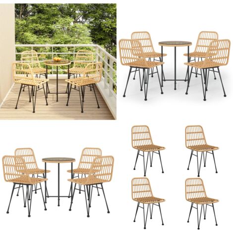 Ensemble à manger de jardin 5pcs Résine tressée - Meubles De Jardin - Salon De Jardin - Set De Table - Chaises De Jardin - Résine Tressée - Home & Living